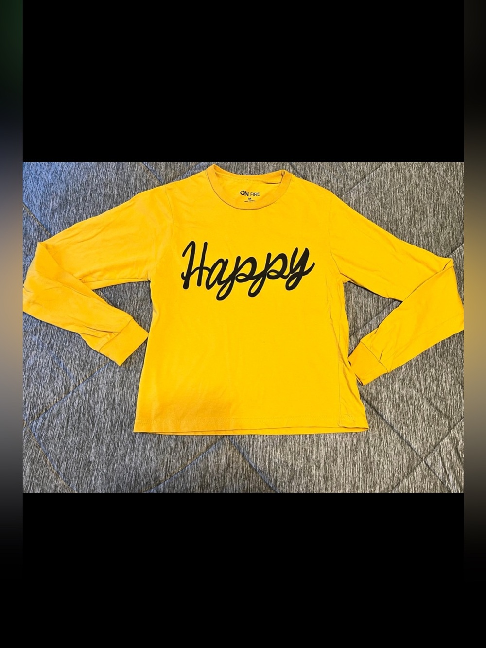 "Happy" Yellow Long Sleeve Tee